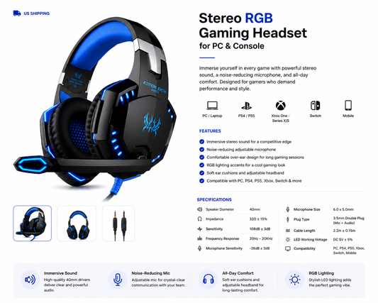 Headset for PC, PS5 & Xbox